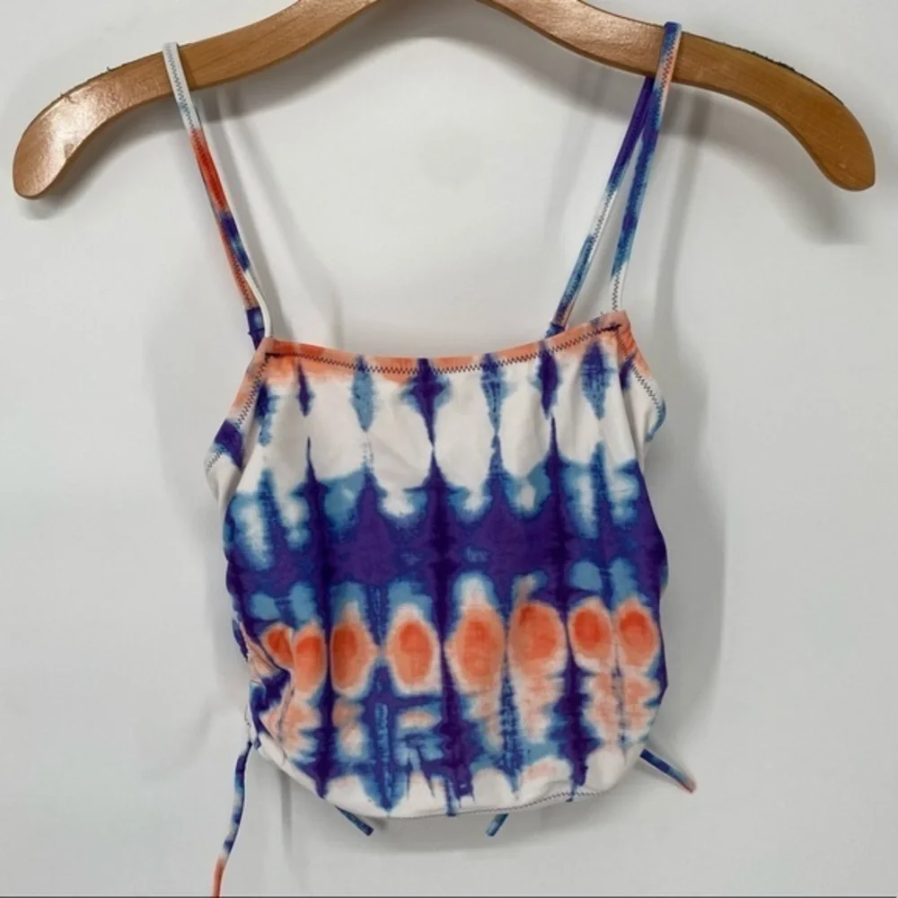 CrewCuts by J. Crew NEW Tie Dye Ruched Side Tie Tankini Swim Top